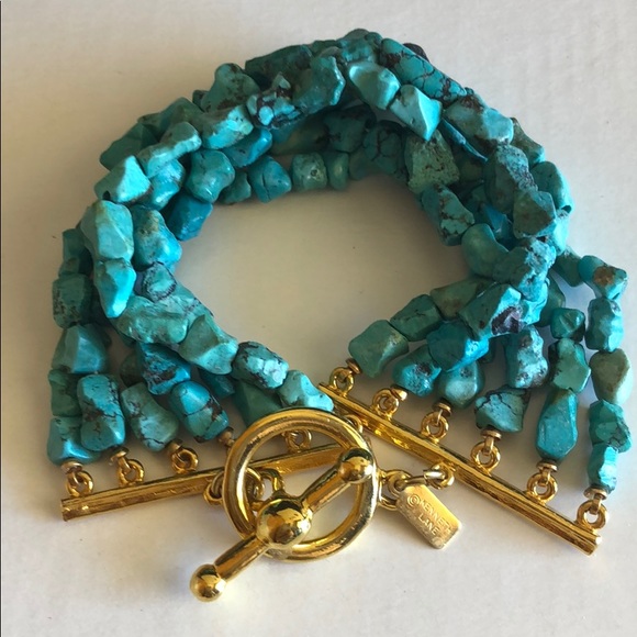 Kenneth Jay Lane Turquoise Bracelet New - Picture 3 of 6